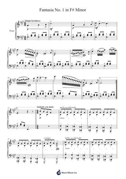 Fantasia No. 1 in F# Minor Sheet Music by BCubedMusic-Arr.Oglet Kitcke