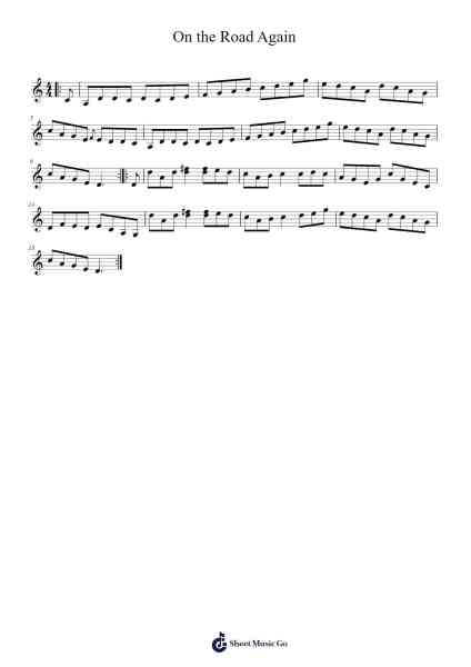On the Road Again Sheet Music by Peter_94-Arr.Crotiane Shawshop