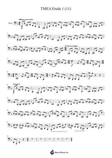 TMEA Etude 1 (11) 樂譜由 Mateo Blazhevich - 編曲 Orence