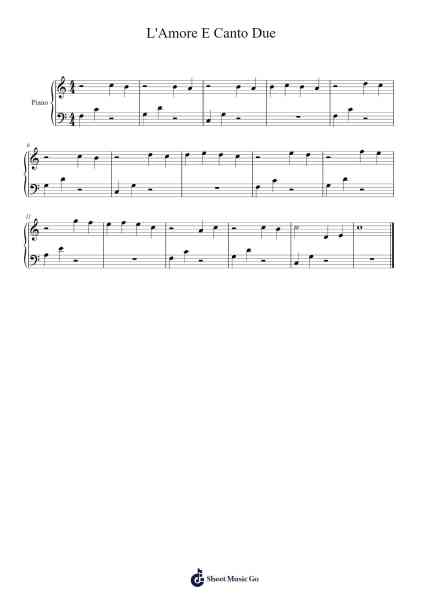 L'Amore E Canto Due Sheet Music by PianoEasy-Arr.Raelo