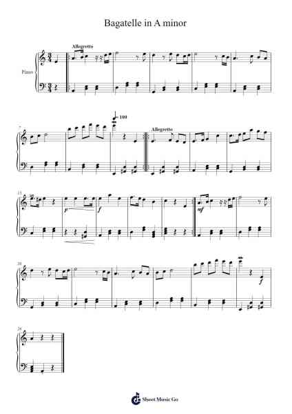 Bagatelle in A Minor, WoO 59 "Für Elise" Sheet Music by 25matthewk-Arr.Eipsgold Maudman