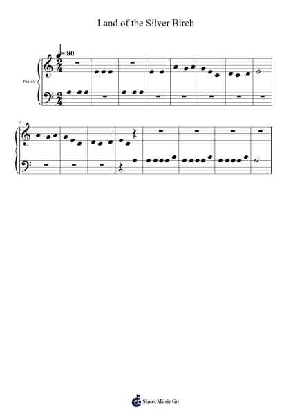 Land of the Silver Birch Sheet Music by none-Arr.Joycelup