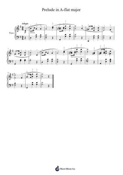 Preludes, Op. 28: Prelude in A-flat major, Easy version Sheet Music by Frédéric Chopin-Arr.Milesbloor