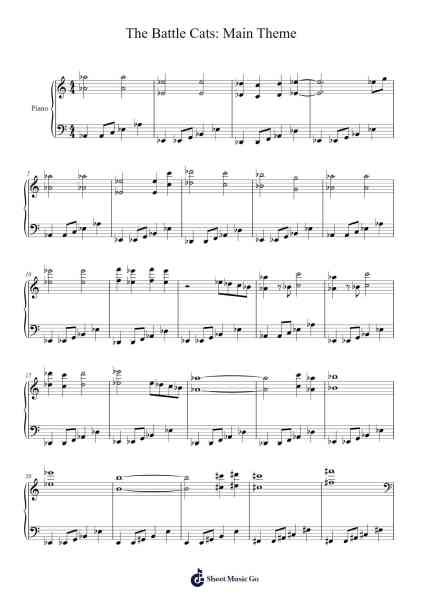 The Battle Cats: Main Theme Sheet Music by PONOS GAMES-Arr.Bridmay