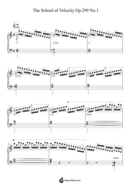 The School of Velocity, Op. 299: No. 1 Sheet Music by Carl Czerny-Arr.Thadean Chilridge