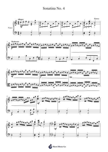 Sonatina No. 4 Sheet Music by Aaron Grajeda-Arr.Reygess