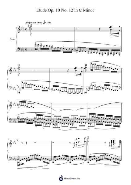 Étude Op. 10 No. 12 in C Minor Sheet Music by Frédéric Chopin-Arr.Sodwight