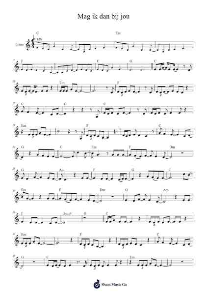 Mag ik dan bij jou Sheet Music by Claudia de Breij-Arr.Longbohm