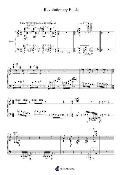 Revolutionary Etude Sheet Music by Dobing-Arr.Wavieve Katdy