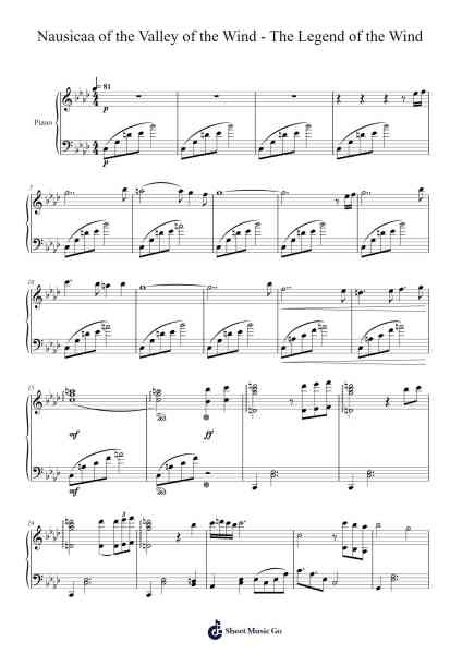 Nausicaa of the Valley of the Wind - The Legend of the Wind Sheet Music by Joe Hisaishi-Arr.Leiflance Bessvian