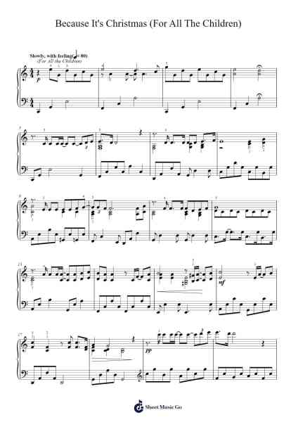Because It's Christmas (For All The Children) Sheet Music by Barry Manilow-Arr.Sidyoung Louieps