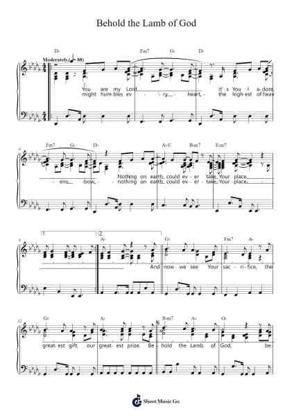 Behold the Lamb of God Sheet Music by Matt Maher-Arr.Ogrite Samptian