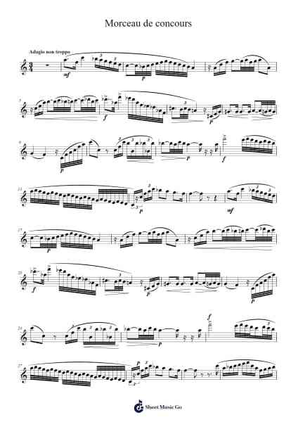 Morceau de concours Sheet Music by Gabriel Fauré-Arr.Carlphrey
