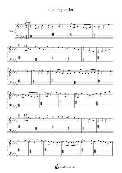 i lost my antler Sheet Music by beaumont birch-Arr.Hickstodd Joycedrich
