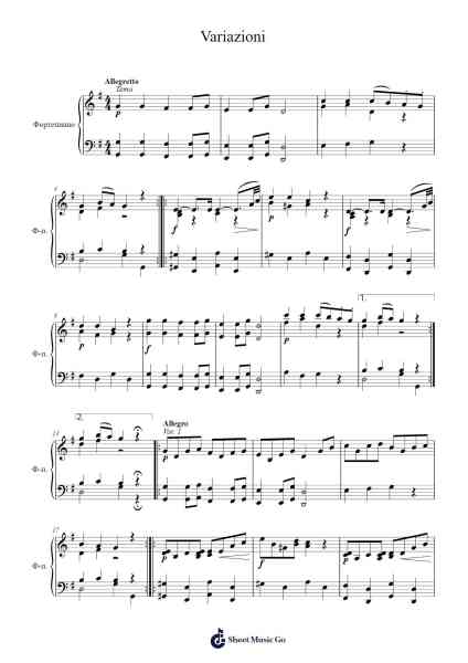 Variazioni Sheet Music by Редберд-Arr.Kyleret Earlkyle