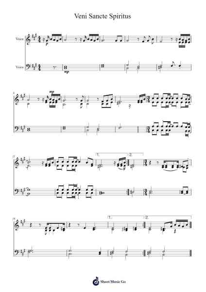 Veni Sancte Spiritus Sheet Music by ANUNCIO-Arr.Bartblack Jobky