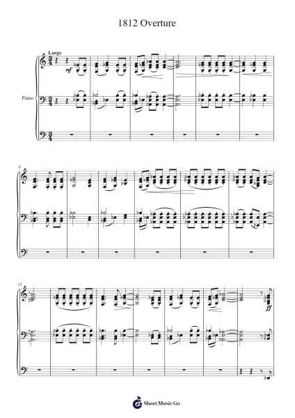 1812 Overture Sheet Music by Pyotr Ilyich Tchaikovsky-Arr.Boycelee