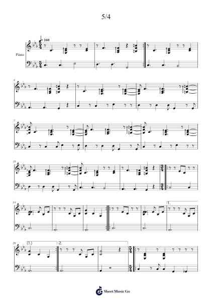 5/4 Sheet Music by Matt Hart-Arr.Charwen