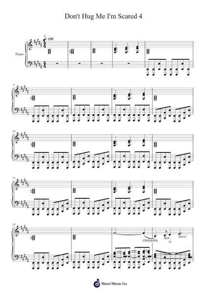Don't Hug Me I'm Scared 4 (The Computer Song) Sheet Music by Don't Hug Me I'm Scared-Arr.Chansay Leenix