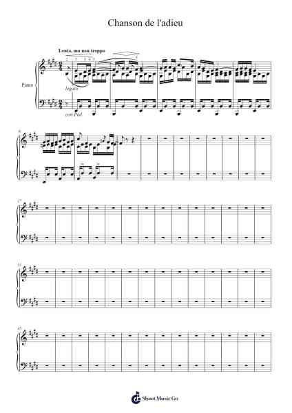 Étude Op. 10, No. 3 in E Major "Chanson de l'adieu" Sheet Music by Frédéric Chopin-Arr.Elroygale Whvan