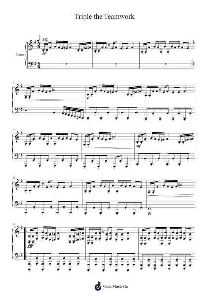 Triple the Teamwork Sheet Music by joesbbqfootmassage-Arr.Fowcoln