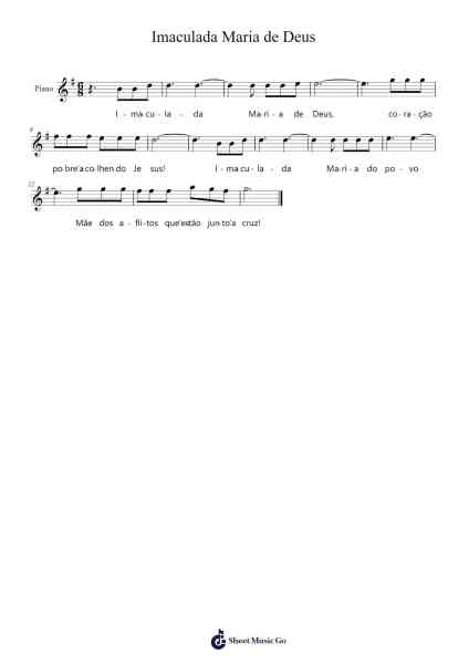 Imaculada Maria de Deus Sheet Music by Hugo Filho-Arr.Krispert