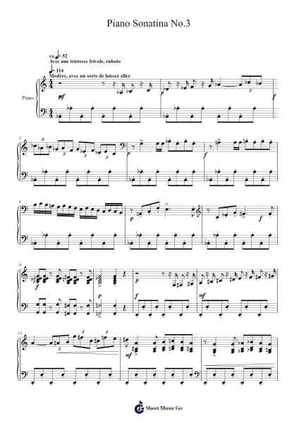 Piano Sonatina No.3 Sheet Music by Tony Gemayel-Arr.Jansean