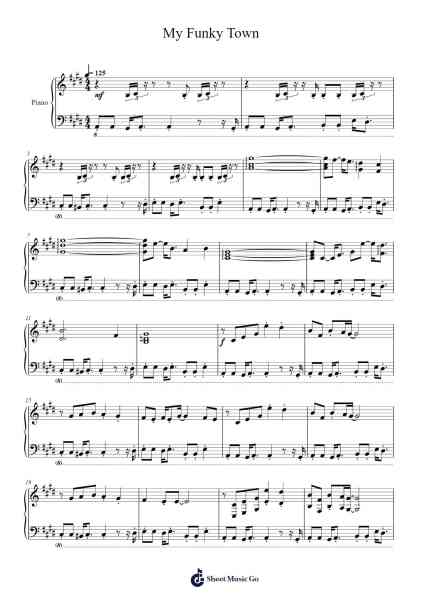 My Funky Town Sheet Music by Toby Fox-Arr.Bushdiah Kenthood