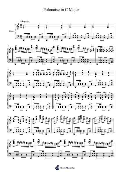 Polonaise in C Major Sheet Music by Moio-Arr.Milnett