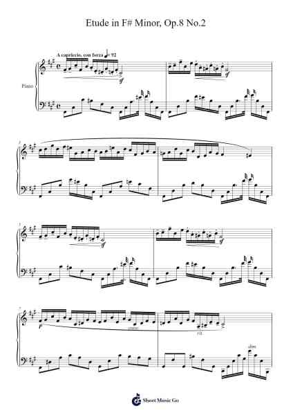 Etude in F# Minor, Op. 8 No. 2 Sheet Music by Alexander Scriabin-Arr.Woodphael