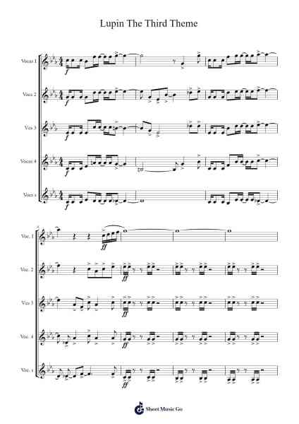 Lupin The Third Theme Sheet Music by Yuji Ohno-Arr.Belllas Priestsopp