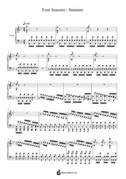 The Four Seasons - Summer in G Minor, RV. 315 Sheet Music by Antonio Vivaldi-Arr.Wano'neil Orn