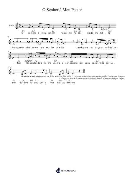 O Senhor é Meu Pastor Sheet Music by Pedro Ribeiro-Arr.Darcarr