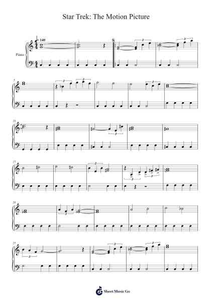 Star Trek: The Motion Picture Sheet Music by Jerry Goldsmith-Arr.Manlass