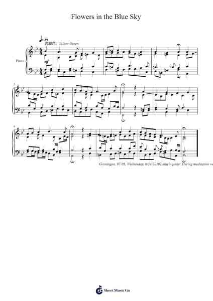 Flowers in the Blue Sky Sheet Music by Faithelip-Arr.Alickbush