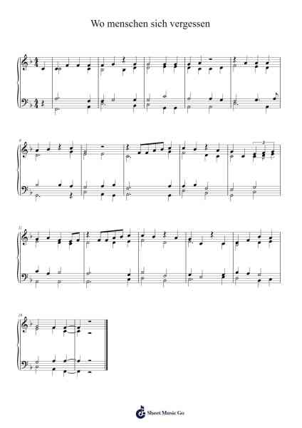 Wo menschen sich vergessen Sheet Music by Christoph Lehmann-Arr.Walry