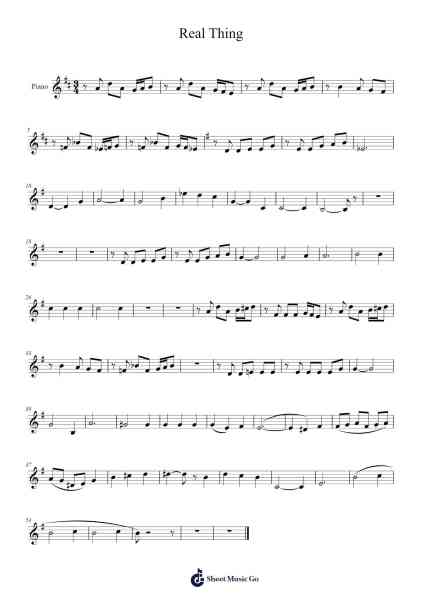 Real Thing Sheet Music by undefined-Arr.Calbrown Yertate