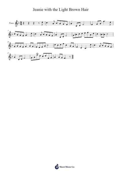 Jeanie With the Light Brown Hair Sheet Music by -Arr.Charmie