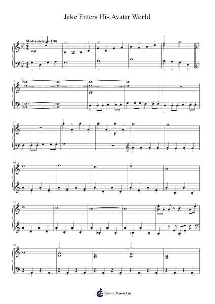 Jake Enters His Avatar World Sheet Music by James Horner-Arr.Reyler Poundien