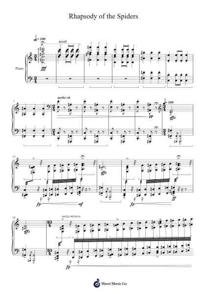 Rhapsody of the Spiders Sheet Music by Elliot Facey-Arr.Felnah Puvien