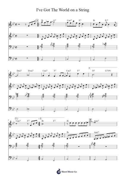 I've Got The World on a String Sheet Music by Harold Arlen/Ted Koehler-Arr.Bosther