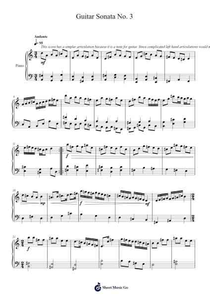 Sonata No. 3 for Guitar Sheet Music by Jamesstone-Arr.Vioo'neil