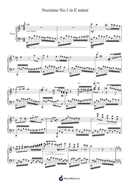 Nocturne No. 1 in E Minor Sheet Music by Ockit-Arr.Vindiah Jeanvis