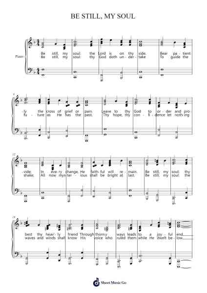 BE STILL, MY SOUL Sheet Music by Davebel-Arr.Saxbraith