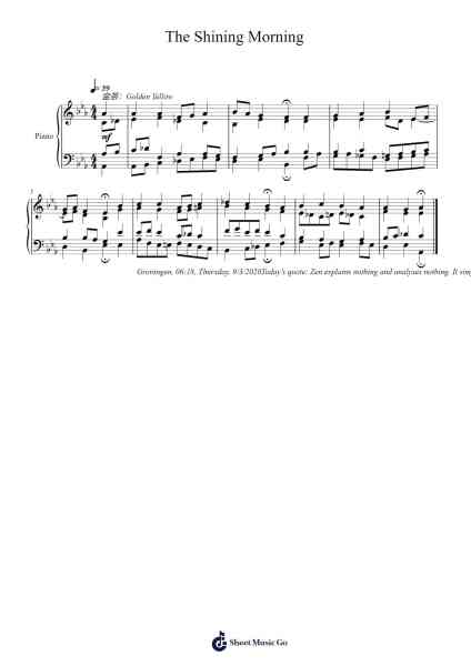 The Shining Morning Notenblatt von Faithelip-Arr.Ausdam Pukin