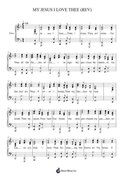MY JESUS I LOVE THEE (REV) Sheet Music by Davebel-Arr.Tesssaul