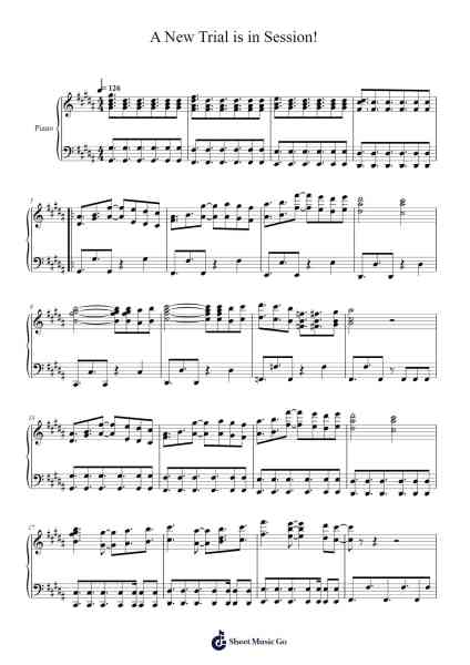 A New Trial is in Session! Sheet Music by Apollo Justice: Ace Attorney-Arr.Anngar Holmesgou