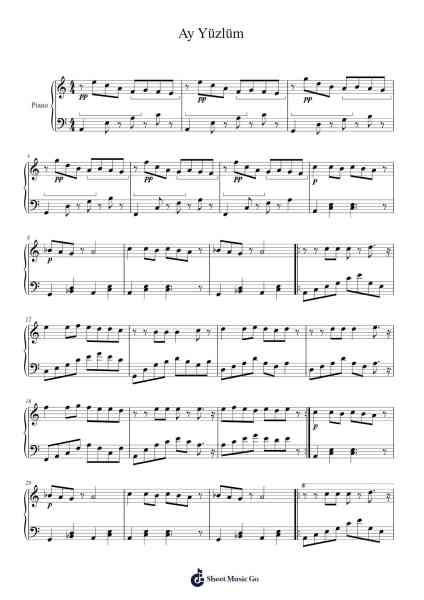 Ay Yüzlüm Sheet Music by Joesie Spencas-Arr.Sweetxe Goldthune