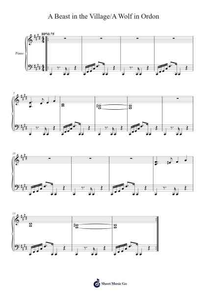 A Beast in the Village/A Wolf in Ordon Sheet Music by -Arr.Keplus