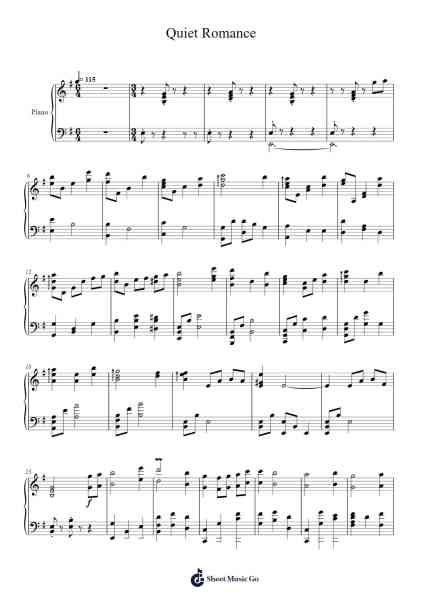 Quiet Romance Sheet Music by Yuki Kajiura-Arr.Huxver Birdnee